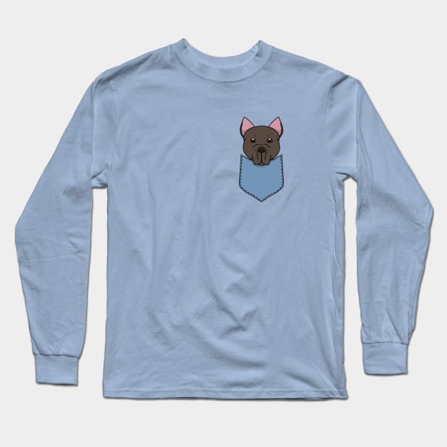 Cute Dog in a Pocket Long Sleeve T-Shirt by HugSomeNettles